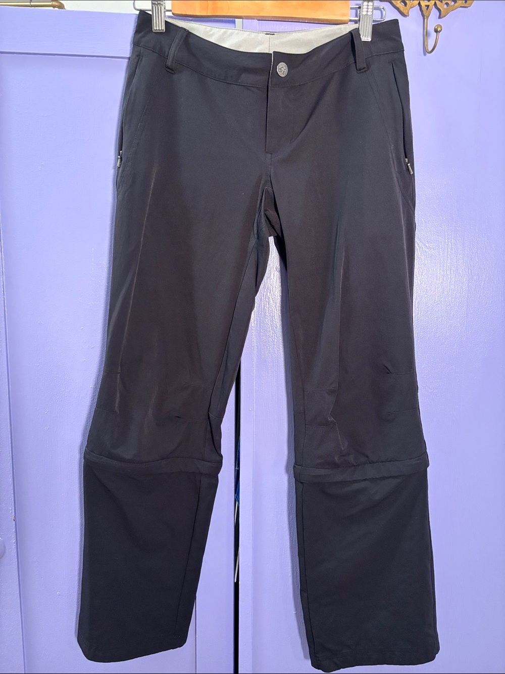 REI Black Convertible Track Pants Hiking Trail  2p stretch zip off sport Gear